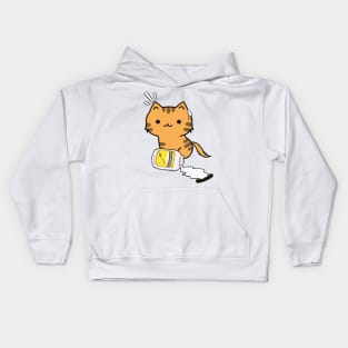 Cute Orange Cat spilled mayonnaise Kids Hoodie